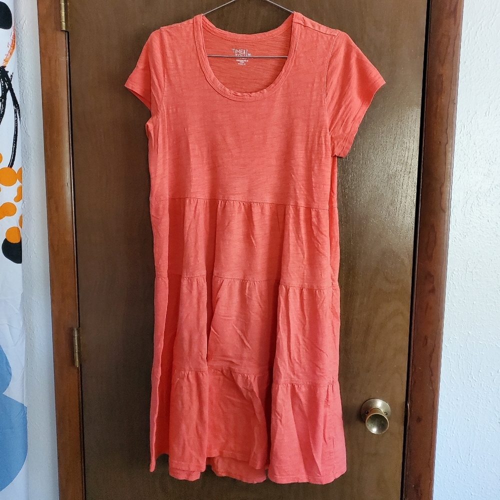 Time and Tru Coral Tiered Dress